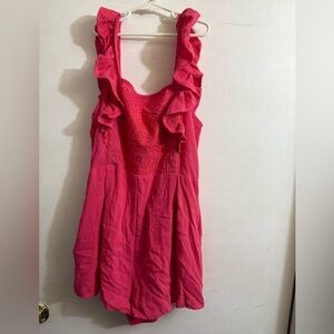 Hummingbird Pink Ruffled Sleeveless Romper‎ Size M